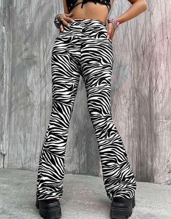 Shein Proste Spodnie Zebra Print Y4A NI3__S