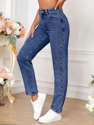 Shein Spodnie Jeansowe Z Wysokim Stanem Mom Jeans L 84436