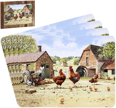 Leonardo England Komplet 4 Podkładek Pod Talerze Cockerel & Hen