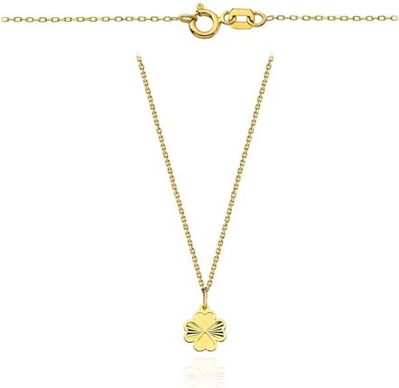 Biżuteria Gabor Złoty Naszyjnik Z Zawieszką Koniczynką 45Cm 585