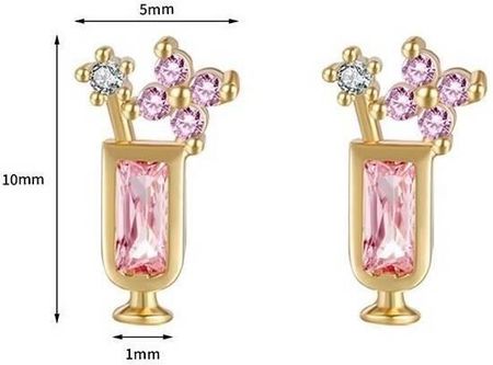 Upominkarnia Kolczyki Ze Stali Szlachetnej Platerowane 14K Złotem Sztyft Kst3208