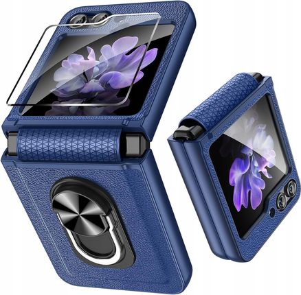 Samsung Fewdew Galaxy Z Flip 5 Etui Skórzane 360 Obrotowy Pierścień Magsafe