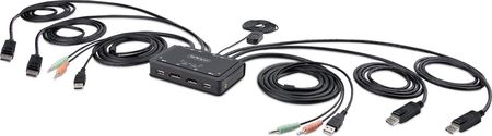 Startech Adapter Usb Kvm 2-Port Dp Switch 4K + Audio (C2DD46UA2CBLKVM)