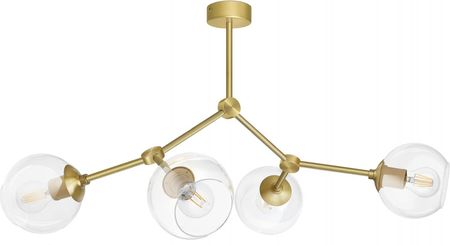 Mn Interiors Złota Mosiężna Lampa 4 Klosze Transparentne Gt-S4  