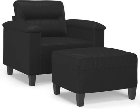 Zakito Home Fotel Z Podnóżkiem Relax Plus 90X77X80 Cm Czarny