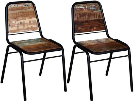 Zakito Home Zestaw 2 Krzeseł Do Jadalni Vintage Z Drewnem Odzyskanym
