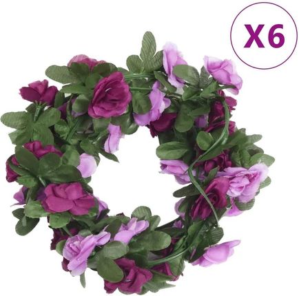 Zakito Home Romantyczna Girlanda Sztucznych Kwiatów 250Cm Fioletowa