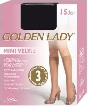 PodkolanÓwki Golden Lady Mini Vely 3 Pary Uniwersalny czarny