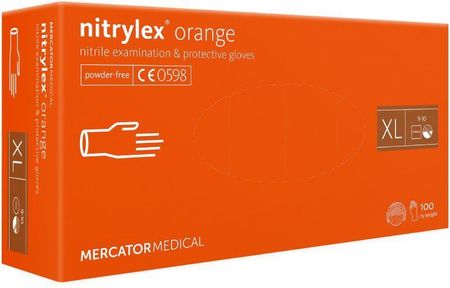 Mercator Nitrylex Orange Nitrylowe Rękawiczki Ochronne, Rozm. Xl, 100Szt.