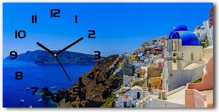 Tulup Zegar Ze Szkła Na Ścianę Santorini Grecja 60X30Cm (Plzsh60X30F103926529)