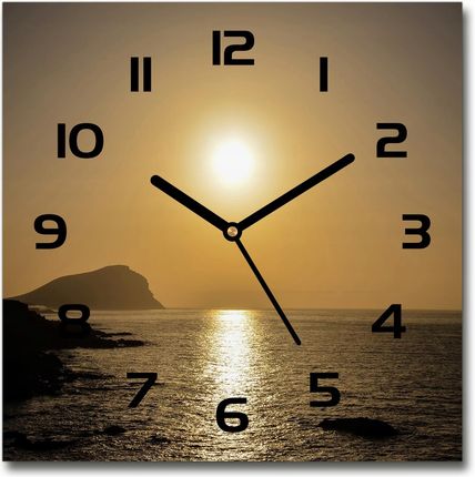 Tulup Zegar Szklany Na Ścianę Zachód Słońca Morze 30X30 (Plzsk30X30F94820820)