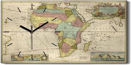 Coloray Mapa Afryka Vintage 60X30 Zegar Canvas Na Ścianę (Zch60X30C124124)