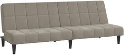 Zakito Europe Kanapa Rozkładana 2 Osobowa Aksamit Jasnoszary 200X84,5X69 Cm 100035145153_375841