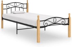 Zakito Europe Rama Łóżka Metalowa Dębowy 210X97X90 Czarny/Naturalny 100035145153_324911