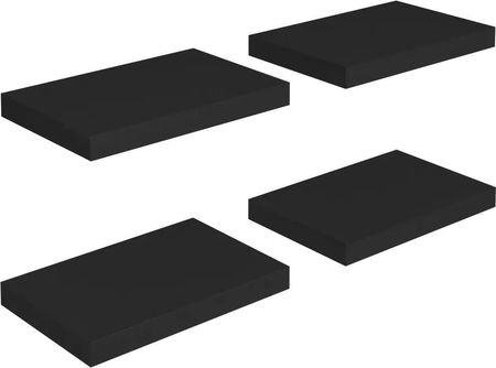 Zakito Europe Stylowe Półki Ściennie Czarne 40X23X3,8 Cm Zestaw 4 Szt. 100035145153_323828