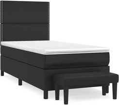 Zakito Europe Łóżko Kontynentalne Czarne 203X100X128 Cm + Materac 100X200 Cm + Ławka 70X30X30 Cm 100035145153_3137587