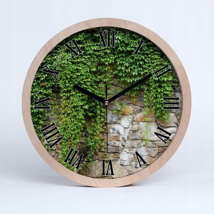 Tulup Drewniany Ścienny Zegar Zielony Bluszcz Fi 25Cm (Zdo25C71552846)