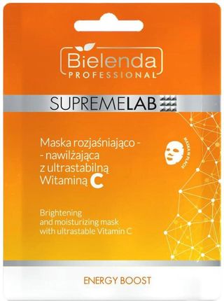 BIELENDA PROFESSIONAL SUPREMELAB Energy Boost Maska Rozjaśniająco - Nawilżająca z Ultrastabilną Witaminą C, 1szt.