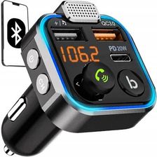 Transmiter Bluetooth FM Ładowarka Adapter 2xUSB + USB Typ-C Mp3 Samochodowy
