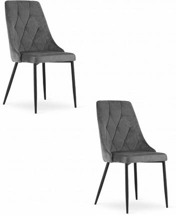 Krzesło IMOLA - ciemny szary aksamit x 2