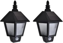 Zakito Europe Solarne Lampy Ścienne Dekoracyjne Oświetlenie Do Ogrodów Patio Ścieżek I Balkonów 20X9,5X27,5cm Czarne Ze277124