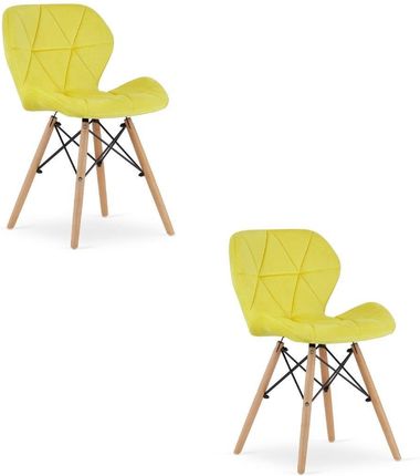 Krzesło LAGO Aksamit - żółte x 2