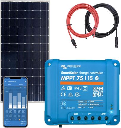 Victron Energy Zestaw Solarny Do Kampera 175W Panele Fotowoltaiczne + Smartsolar Mppt 75/15
