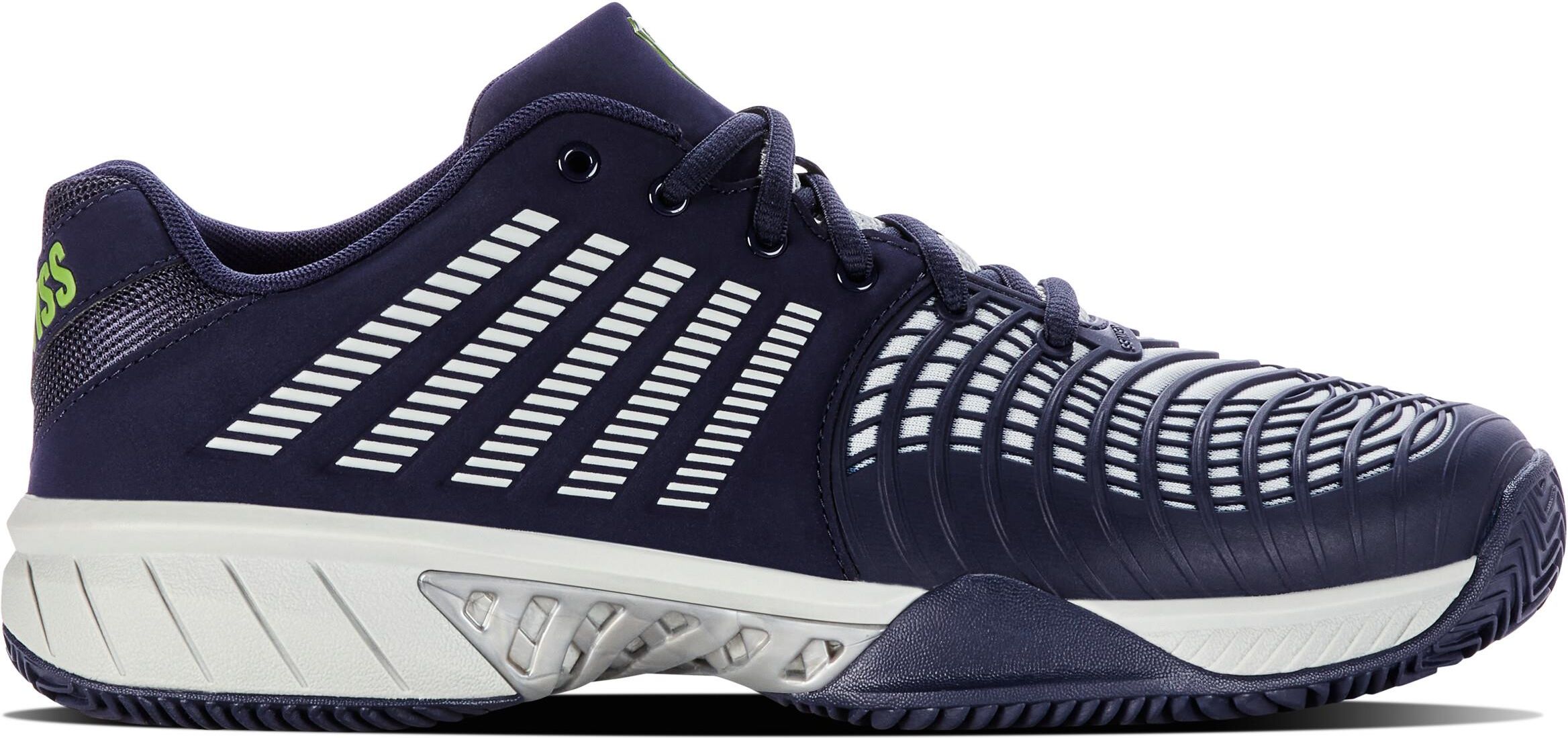 K-Swiss Hypercourt Express 2 HbTennis Shoe voor heren, Black Soft Neon Green Neon Lava, 42 EU