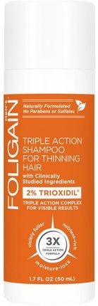 Foligain Szampon na Porost Włosów 2% Trioxidil, Przeciw Wypadaniu Włosów dla Mężczyzn 50ml