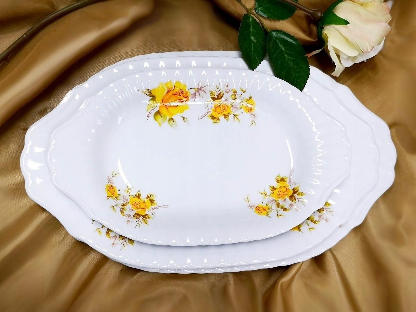 Pph Malcer 973 Serwis Obiadowy 12/45 Golden Rose Iwona