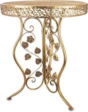 Zdjęcie Złoty Okrągły Metalowy Stolik Ogrodowy Na Balkon Taras Do Altany  - Stary Sącz