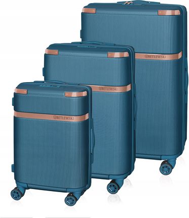 Betlewski zestaw 3 walizek wyjazd wakacje duże na kółeczkach