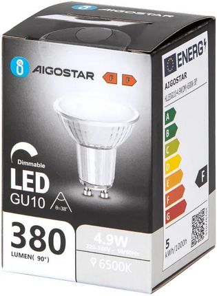 Aigostar Led Gu10 4,9W 6500K Z Możliwością Ściemniania I Szklanym Kloszem (B10107RP9)