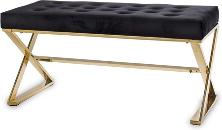Złota pikowana ławka siedzisko glamour 131331