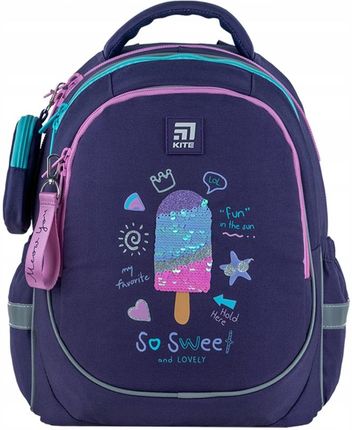 Plecak szkolny dla dziewczynki wielokolorowy z rysunkiem Kite