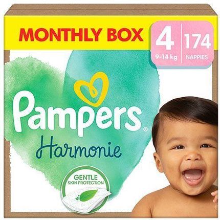 Pampers Harmonie Baby Pieluszki rozmiar 4, 9 kg-14 kg, 174 sztuk