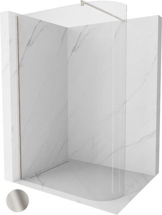Mexen Kioto Ścianka Prysznicowa Zaokrąglona 130 x 200 CM Nikiel szkło 8 mm
