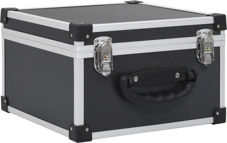 Zakito Walizka na płyty CD czarna drewno/ABS/aluminiowe wykończenie 295x295x185cm (Z91859)