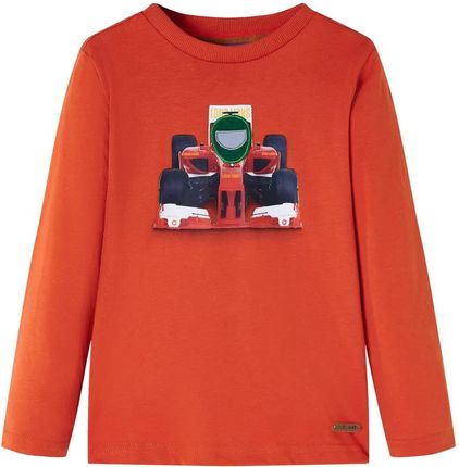Dziecięca koszulka pomarańczowa z samochodem wyścigowym, rozmiar 116