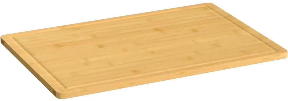 Tagliere In Bambù 40x60x1,5 Cm, Con Scanalatura Per Liquidi - Per Cucina, Taglio, Formaggio, Antipasti, Facile Da Pulire