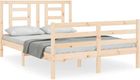 Drewniane łóżko 205,5 x 145,5 x 100 cm - lite drewno sosnowe