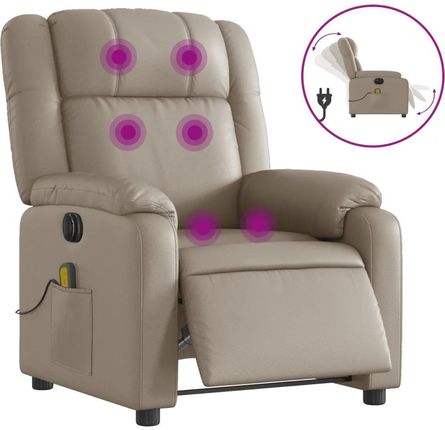Zakito Elektryczny Fotel Masujący Z Odchylanym Oparciem Kolor Cappuccino 77X95X99 Cm