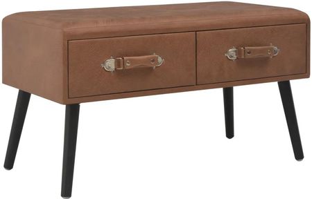 Zakito Elegancki Stolik Kawowy Ze Sztucznej Skóry 80X40X46 Cm Ciemny Brąz