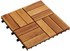 Zakito Europe Płytki Tarasowe Akacjowe 30X30X2,4cm Zestaw 10 szt. Ze41585