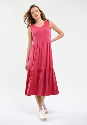 Sukienka Prążkowana Maxi Różowa Volcano G-nila L