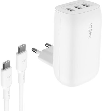 Belkin Ładowarka kątowa 3 porty USB-C PPS 67 W, kabel USB-C (WCC002VF2MWH-B6)