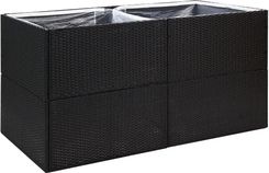 Zakito Home Donica Ogrodowa Rattan Pe 157X80X80cm Czarno Przezroczysta Zh319174