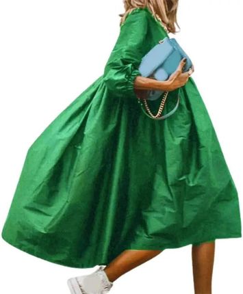 Rozkloszowana sukienka midi - Zielony XL