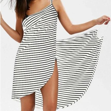 Sukienka plażowa - Biało-czarny S
