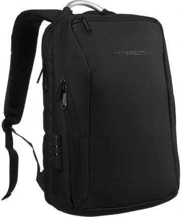 Duży pojemny plecak z portem USB i miejscem na laptopa Peterson